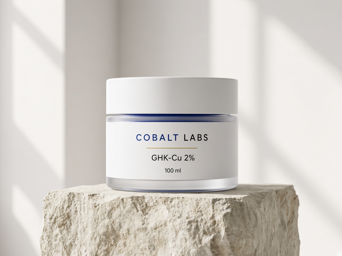 Cobalt Labs 100ml jar with the GHK-Cu 2% label